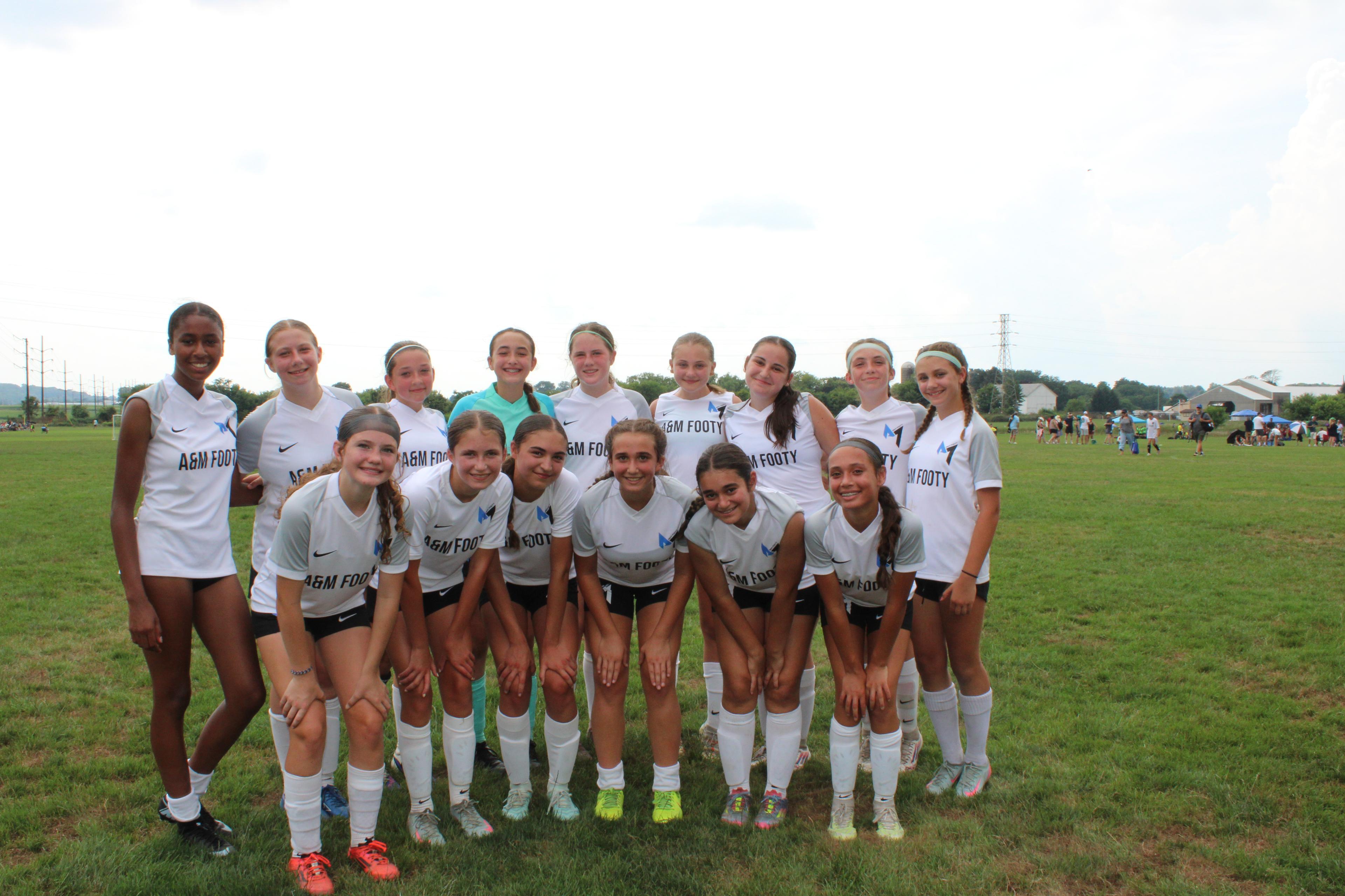 A&M Footy team in white kits